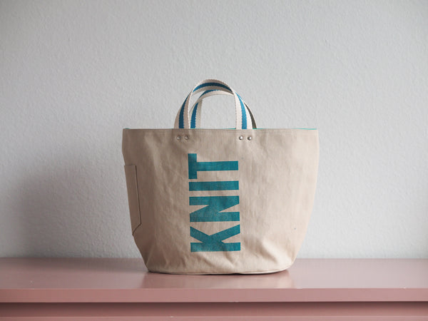 Tote Bag - Grey Mist - printed cyan