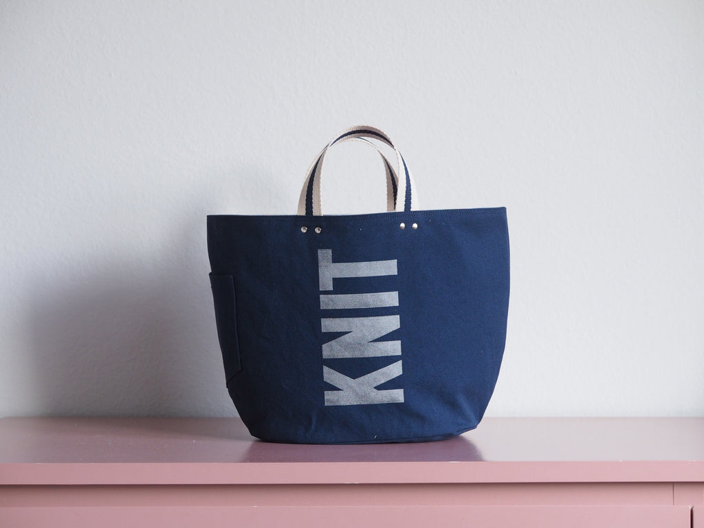 Tote Bag - Indigo - printed silver