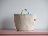 Tote Bag - Grey Mist - printed cyan