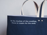 Tote Bag - Indigo - printed silver