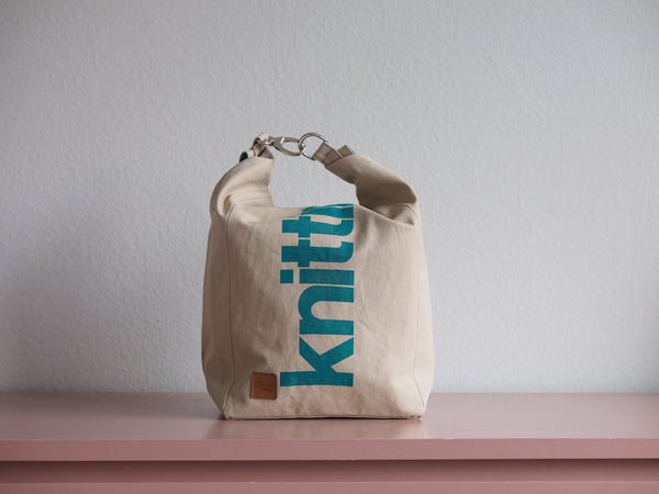 Roll & Stroll Bag - Grey mist - printed cyan