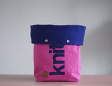 Roll & Stroll Bag - Pink - printed blue