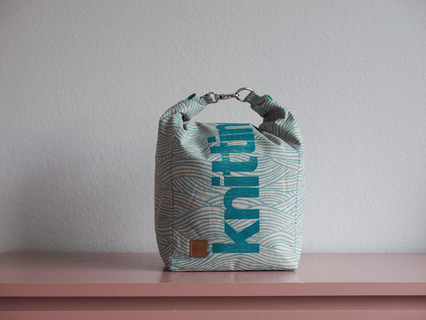 Roll & Stroll Bag - Swirls - printed cyan