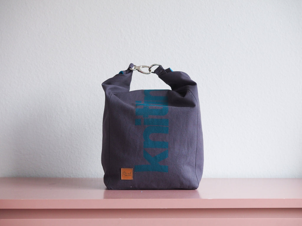 Roll & Stroll Bag - Grey - printed cyan