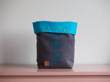 Roll & Stroll Bag - Grey - printed cyan