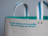 Tote Bag - Grey Mist - printed cyan