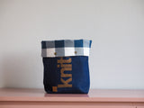 Roll & Stroll Bag - Canmore - blue denim printed gold