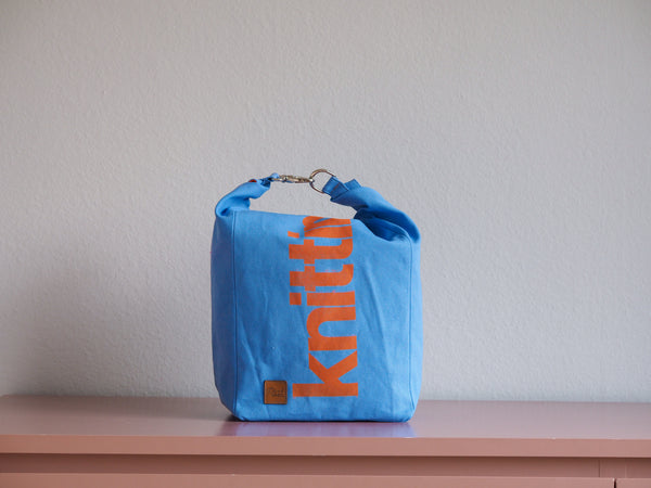 Roll & Stroll Bag - Sky Blue - printed orange