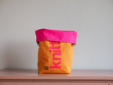 Roll & Stroll Bag - Orange - printed pink