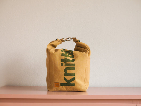 Roll & Stroll Bag - Brown Khaki  - printed green