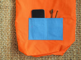 Roll & Stroll Bag - Sky Blue - printed orange