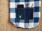 Roll & Stroll Bag - Canmore - blue denim printed gold